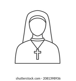 catholic nun icon- vector illustration