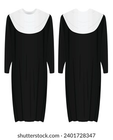 Catholic nun uniform. vector illustration
