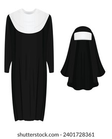 Catholic nun uniform. vector illustration