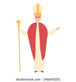 Catholic papa icon. Cartoon of Catholic papa vector icon for web design isolated on white background