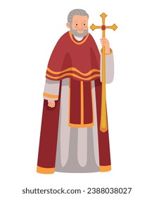 catholic pope character illustration isolated