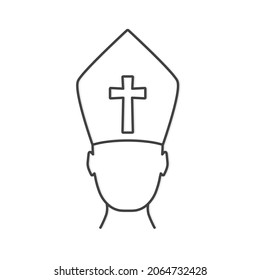 catholic priest, bishop, pope icon- vector illustration