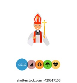 Catholic priest flat icon
