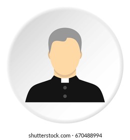 Catholic priest icon in flat circle isolated vector illustration for web
