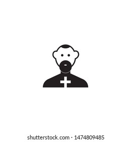 Catholic priest icon on a white background