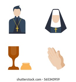 Catholic priest icon vector.