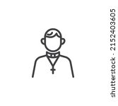 Catholic priest line icon. linear style sign for mobile concept and web design. Priest with cross outline vector icon. Symbol, logo illustration. Vector graphics