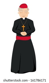 Catholic priest on a white background, vector 