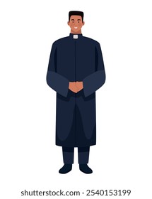 Sacerdote católico persona aislada diseño