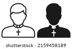 Catholic priest simple line icon. Vector illustration. Eps 10.