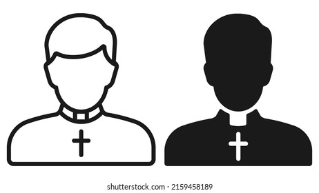 Catholic priest simple line icon. Vector illustration. Eps 10.