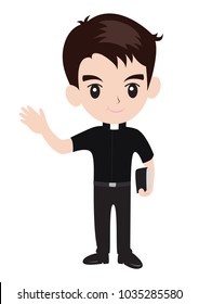 Catholic priest vector cartoon Comics