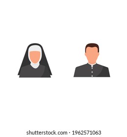 Catholic Priest and white nuns