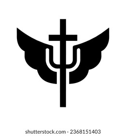 catholic religion cross silhouette vector isolated