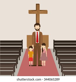 Catholic religion design, vector illustration eps10 graphic 
