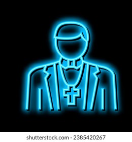 catholic religion neon light sign vector. catholic religion illustration
