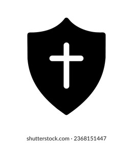 catholic religion shield icon vector isolated