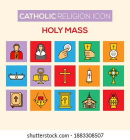 catholic religious icon. Icons for web. Vector design