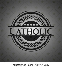 Catholic retro style black emblem