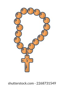 catholic rosary icon isolated design