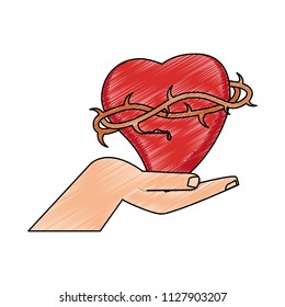 Catholic sacred heart scribble