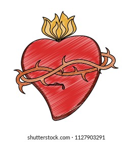 Catholic Sacred Heart Scribble Stock Vector (Royalty Free) 1127903384 ...