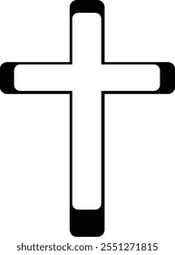 Katholische Symbole - Kreuzchristliche Symbole. Vektorlinie schwarz Christian Kreuz Symbol