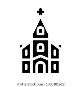 catholic temple glyph icon vector. catholic temple sign. isolated contour symbol black illustration