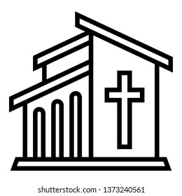 Catholic temple icon. Outline catholic temple vector icon for web design isolated on white background
