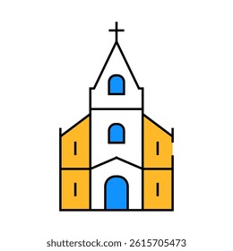 catholic temple line icon vector. catholic temple sign. isolated symbol illustration