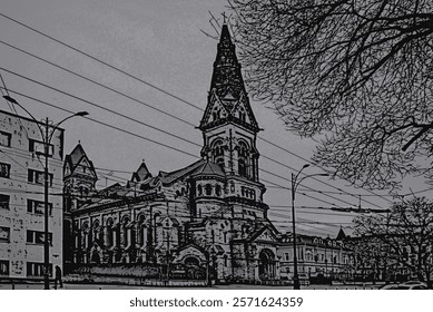 Catholic temple. Lutheran Church.
The building was founded in 1803 in the city of Odessa of the Russian Empire. St. Paul's Lutheran Cathedral.