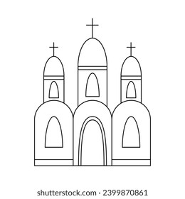 Catholic temple vector line icon. Church line art icon isolated