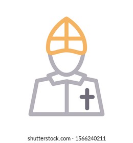 catholic vector colour line icon 