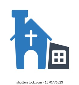 catholic vector glyph colour icon
