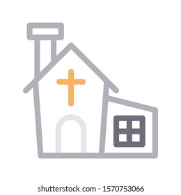 catholic vector thin line icon 