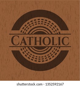 Catholic wood icon or emblem