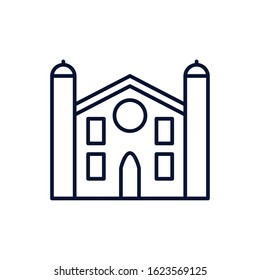 Catholicism church design, Religion culture belief religious faith god spiritual meditation and traditional theme Vector illustration