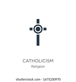 Catholicism icon vector. Trendy flat catholicism icon from religion collection isolated on white background. Vector illustration can be used for web and mobile graphic design, logo, eps10