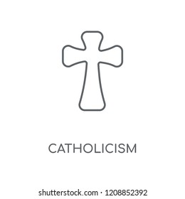 Catholicism linear icon. Catholicism concept stroke symbol design. Thin graphic elements vector illustration, outline pattern on a white background, eps 10.