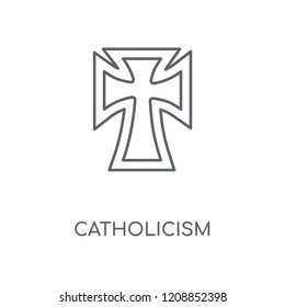 Catholicism linear icon. Catholicism concept stroke symbol design. Thin graphic elements vector illustration, outline pattern on a white background, eps 10.