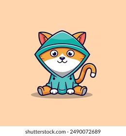 Catis mascot character logo design vector illustration