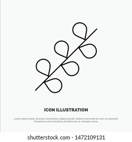 Catkin, Easter, Holiday, Spring Line Icon Vector