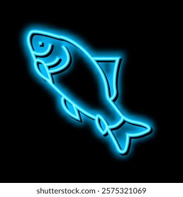 catla catla fish neon light sign vector. catla catla fish illustration