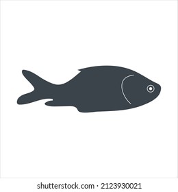 Catla Fish Silhouette Stock Illustration.