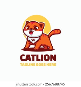 Catlion Simple Mascot Logo Template