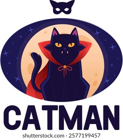 Catman colourful typography vector t-shirt design