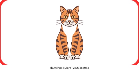 cat,minimalistic flat 2D vector illustration,plain background,wildlife animal