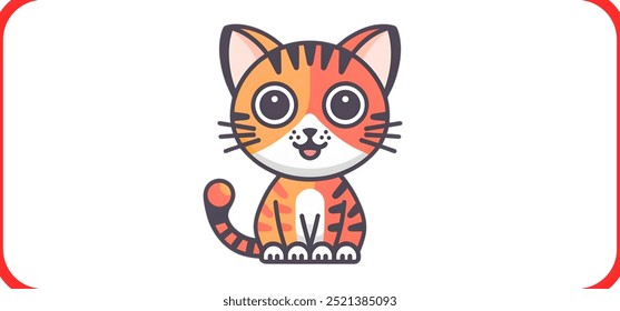 cat,minimalistic flat 2D vector illustration,plain background,wildlife animal