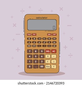Catoon Calculator icon, background Isolated vector illustration of icon sign concept.