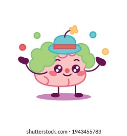Catoon of a clown brain - Vector illustration